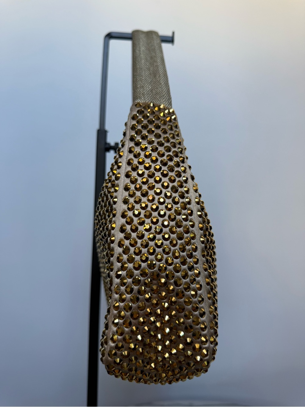 Prada Re-Edition 2000 Hobo Gold Crystal Embellished Satin Mini - Picture 4 of 13